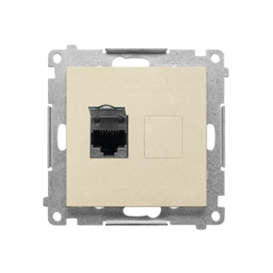 Zásuvka 1xR45 Cat.6 s krytkou portu šampanská matná SIMON55 (Simon)