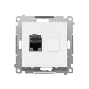 Zásuvka 1xR45 Cat.6 s krytkou portu, tienená biela matná SIMON55 (Simon)