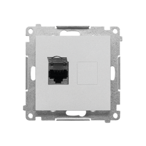 Zásuvka 1xR45 Cat.6 s krytkou portu, tienená matný hliník SIMON55 (Simon)