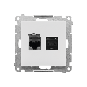Zásuvka 2xR45 Cat.6 s krytkou portu, tienená svetlá sivá SIMON55 (Simon)
