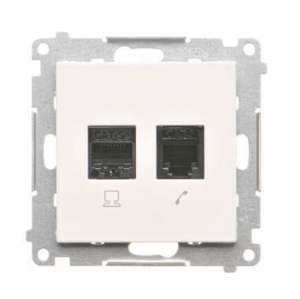 Zásuvka R45+RJ12 Cat.5E biela matná SIMON55 (Simon)