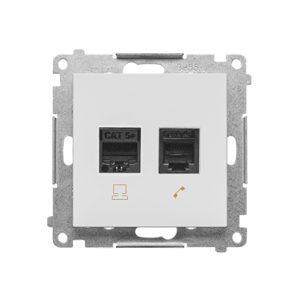 Zásuvka R45+RJ12 Cat.5E svetlá sivá SIMON55 (Simon)