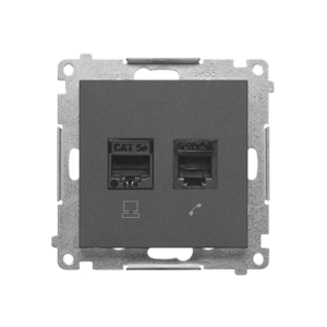Zásuvka R45+RJ12 Cat.5E sivá SIMON55 (Simon)