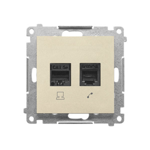 Zásuvka R45+RJ12 Cat.5E šampanská matná SIMON55 (Simon)