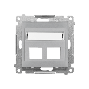 Kryt zásuvky tel/dát. 2xRJ45 šikmá matný hliník SIMON55 (Simon)