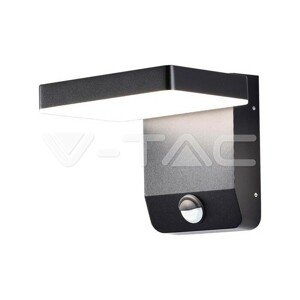 Nástenné LED svietidlo 17W čierne senzor štvorcové 4000K 2480lm IP65 VT-11020S (V-TAC)