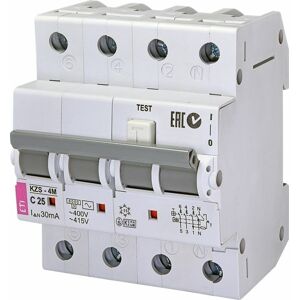 Chránič prúdový s nadprúdovou ochranou KZS-4M 3p+N AC C25/0,03 6kA (ETI)