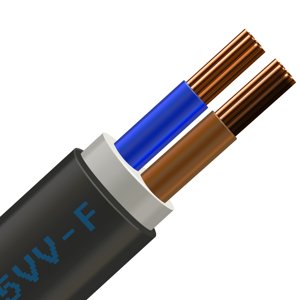 Kábel CYSY 2x0,75 (2Dx0,75) =H05VV-F 2X0,75 / čierny