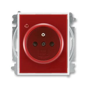 Zásuvka 2P+T/16A/250V prep.ochr. clonky (PS) IP40 karmínová/biela Element (ABB)