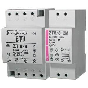 Transformátor zvončekový 230V/6-8-12V 8VA IP20 DIN, ZT8/12 (ETI)