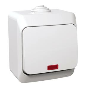 Prepínac krížový (7So) 16AX/250V (SS) IP44 biela Cedar Plus (Schneider)