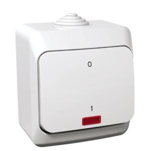 Spínac 2-pólový (2So) 16AX/250V (SS) IP44 biela Cedar Plus (Schneider)