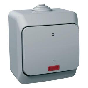 Spínac 2-pólový (2So) 16AX/250V (SS) IP44 sivá Cedar Plus (Schneider)