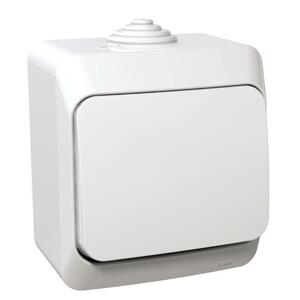 Tlacidlo (1/0) 16A/250V (SS) IP44 biela Cedar Plus (Schneider)