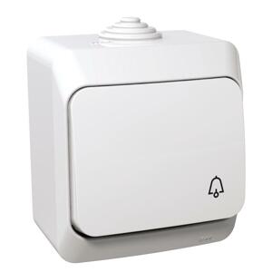 Tlacidlo (1/0) 16A/250V pikt.zv. (SS) IP44 biela Cedar Plus (Schneider)
