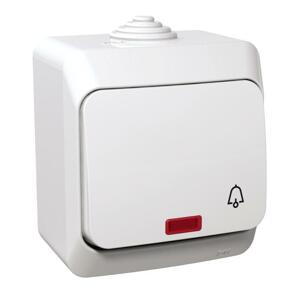 Tlacidlo (1/0So) 16A/250V pikt.zv. (SS) IP44 biela Cedar Plus (Schneider)