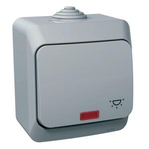Tlacidlo (1/0So) 16A/250V pikt.sv. (SS) IP44 sivá Cedar Plus (Schneider)