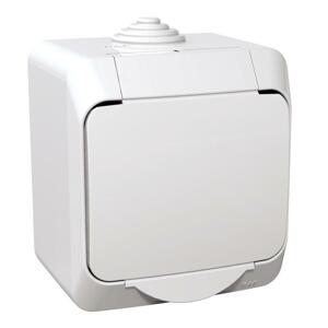 Zásuvka 2P+T/16A/250V clonky IP44 biela Cedar Plus (Schneider)