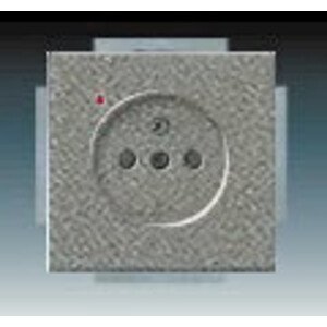 Zásuvka 2P+T/16A/250V prep.ochr. clonky (PS) sivá metalická Solo/Solo carat (ABB)