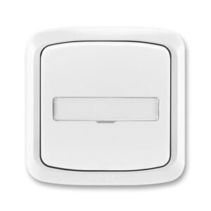 Tlacidlo (1/0, 1/0So) 10A/250V popis.p. (SS) IP44 biela Tango (ABB)