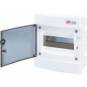 Rozvádzač zapustený bytový 8M IP40 dvierka transp. 212x201x68mm ECM8PT (ETI)