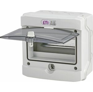 Rozvádzač nástenný 8M IP65 dvierka transp. 201x202x120mm ECH-8G (ETI)