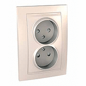 Dvojzásuvka 2P/16A/250V 2M (SS) slonovinová Unica Basic (Schneider)