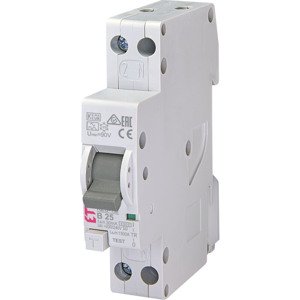 Prúdový chránič s ističom 1-pólový+N B/25A 6kA Typ:A 30mA Rada:KZS-1M (ETI)