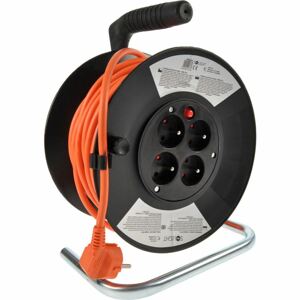 Kábel predlžovací 25m 4x zás. 3x1,5 mm2, bubon, IP20 (SOLIGHT)