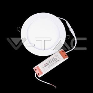 Mini LED panel okrúhly Glass zapustený 18W, 3000K, 1260lm, VT-1881G (V-TAC)