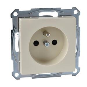 Zásuvka 2P+T/16A/250V clonky (SS) biela krémová Merten SysM (Schneider)