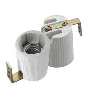 Objímka E14 s konzolou, keramika-sivá, HLDR-E14-F (CH143-E14-F) (Kanlux)