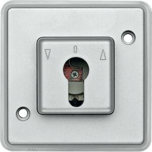 Ovládac žalúzií tlacidlový 10A/250V na klúc (SS) IP44 hliník Merten AntiVandal (Schneider)