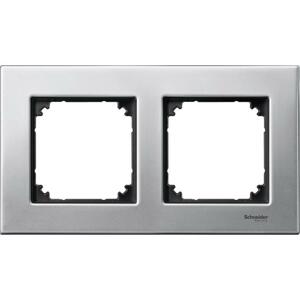 Rámček 2-násobný kov strieborná platina Merten ElegM (Schneider)
