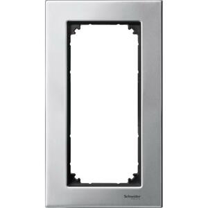 Rámček 2-násobný bez str.mostíka kov strieborná platina Merten ElegM (Schneider)