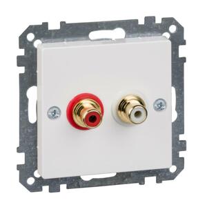 Zásuvka audio 2xCINCH biela Merten SysM (Schneider)