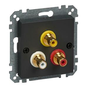 Zásuvka audio/video 3xCINCH antracit Merten SysM (Schneider)