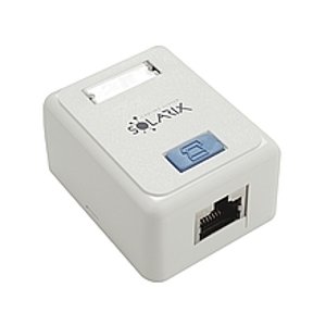 Zásuvka dátová RJ45 na omietku biela CAT5E UTP SX108-5E-UTP-WH (SOLARIX)
