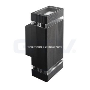 Svietidlo GU10 2x50W, IP54, Al-sivá, VS-F, 245x105x110, NESSA (GTV)