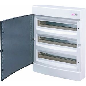 Rozvádzač nástenný bytový 54M IP40 dvierka transp. 526x396x112mm ECT 3x18PT (ETI)