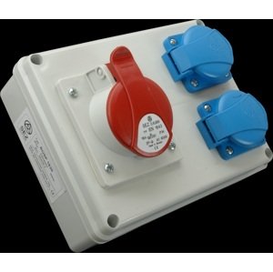 Rozvodnica 32A/400V/4P+2x250V vývodka TVM-21 2xFU10A IP54 - ROSP 3230 (SEZ DK)