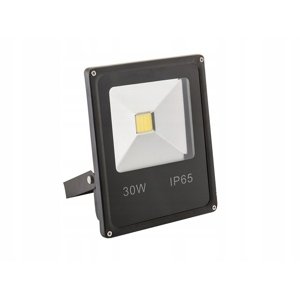 Reflektor LED 30W, zz, 3000K, 2500lm, IP65 230V, IP65, čierne telo, SLIM (GTV)