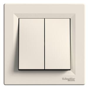 Tlacidlo dvojité (1/0+1/0) 10A/250V (PS) krémová Asfora (Schneider)