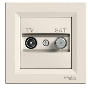 Zásuvka TV/SAT koncová 1dB (PS) krémová Asfora (Schneider)