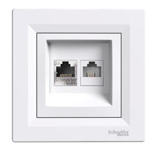 Zásuvka tel/dát. RJ11/RJ45 Cat.5e UTP (IDC) biela Asfora (Schneider)