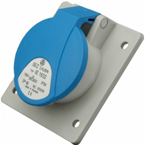 Zásuvka vstavaná 16A/230V/3P šikmá IP54 - IE 1632 (SEZ DK)