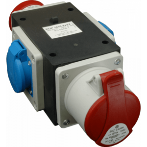 Rozvodnica IN:16A/400V/5P OUT:16A/400V/5P+2x250V IP44 - ROP 1653-2xVZ (SEZ DK)