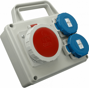 Rozvodnica 32A/400V/5P+2x250V vývodka TVM-21 2xFU10A držiak IP67 - ROSPG 3231 D (SEZ DK)