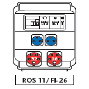 Rozvodnica 11M 7x250V FA+FI 7M istená IP54 - ROS 11/FI-26 (SEZ DK)