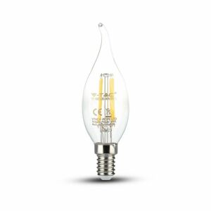 Žiarovka LED Filament sviečková E14 4W, 3000K, 400lm, VT-1997 (V-TAC)